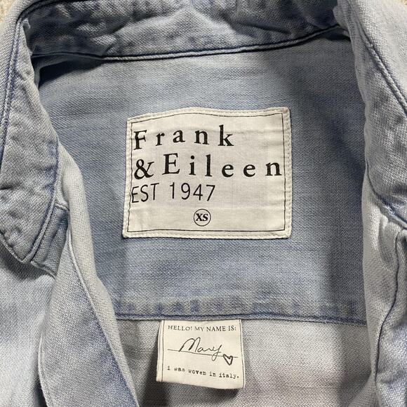 Frank & Eileen Mary Shirtdress Womens XS Light Blue Chambray Denim Button Front - Picture 3 of 8